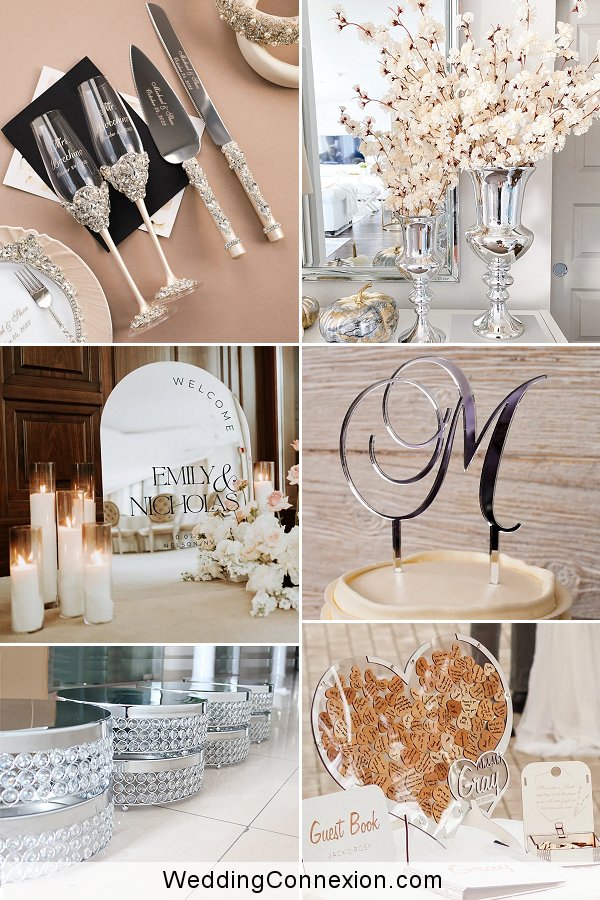 Gleaming Silver Wedding Details